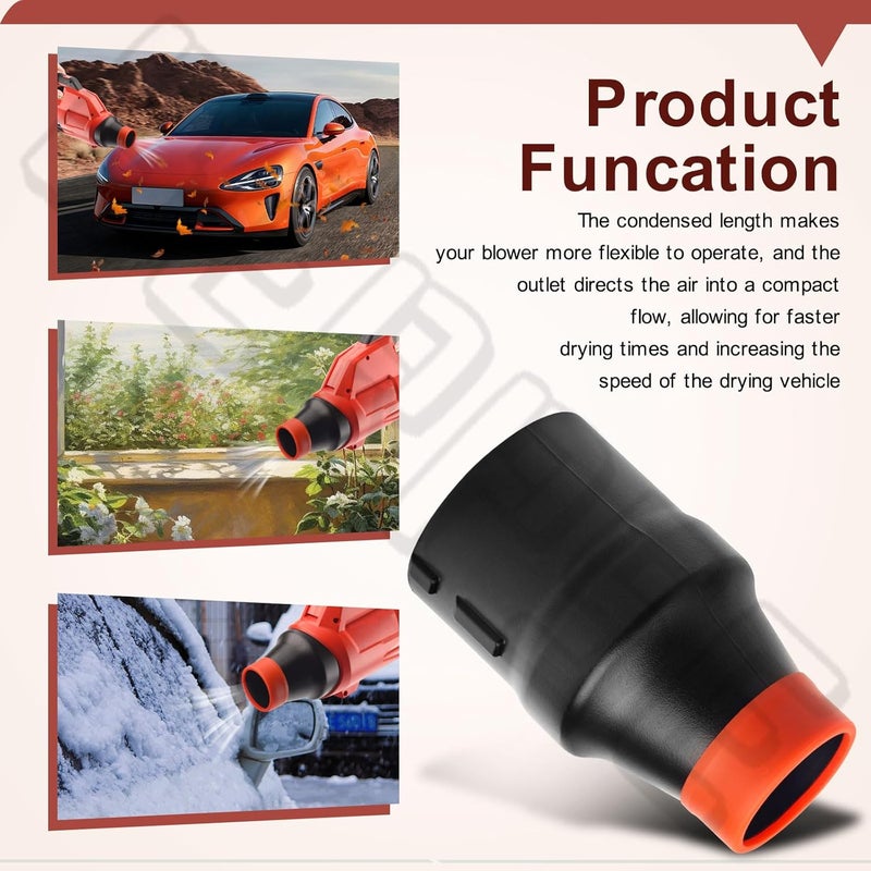 BERPSE Car Drying Nozzle for Milwaukee M18 Leaf Blower of 8" Long Car Drying Blowpipe, Fits 2724-20 & 2728-20 with Red Soft Tip Cover - Image 4